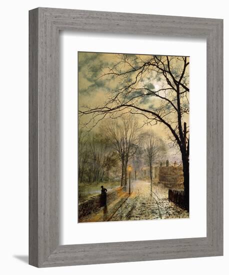 A Moonlit Stroll, Bonchurch, Isle of Wight-John Atkinson Grimshaw-Framed Giclee Print