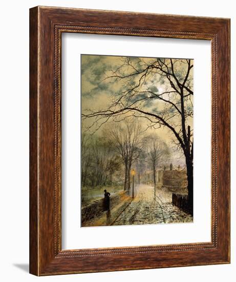 A Moonlit Stroll, Bonchurch, Isle of Wight-John Atkinson Grimshaw-Framed Giclee Print