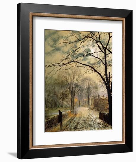 A Moonlit Stroll, Bonchurch, Isle of Wight-John Atkinson Grimshaw-Framed Giclee Print