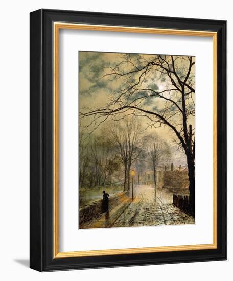 A Moonlit Stroll, Bonchurch, Isle of Wight-John Atkinson Grimshaw-Framed Giclee Print