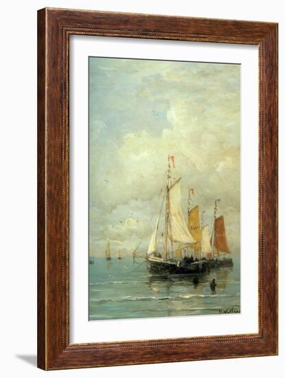 A Moored Fishing Fleet-Hendrik William Mesdag-Framed Art Print