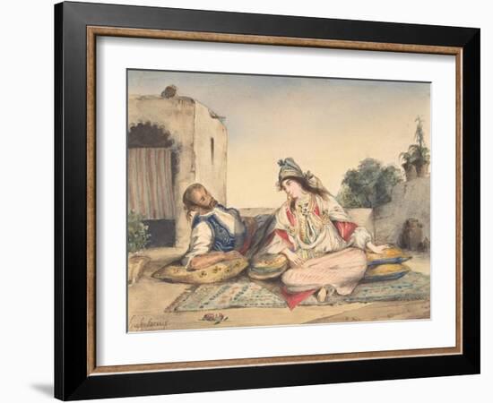 A Moorish Couple on Their Terrace, 1832-Eugene Delacroix-Framed Giclee Print