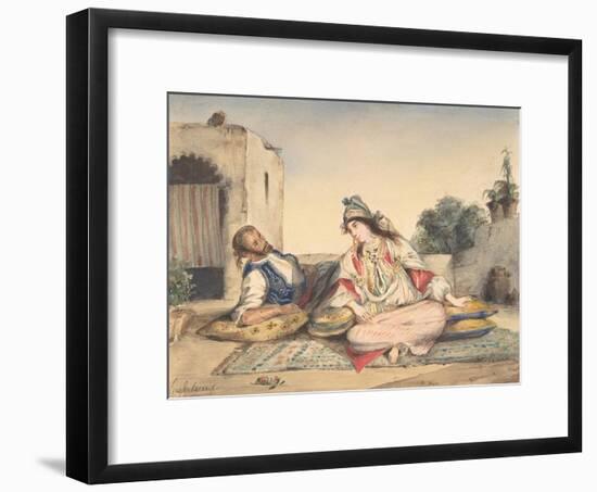 A Moorish Couple on Their Terrace, 1832-Eugene Delacroix-Framed Giclee Print