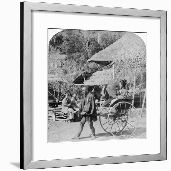 A Morning Ride in a Jinrikisha (Ricksha), Sugita, Japan, 1896-Underwood & Underwood-Framed Photographic Print