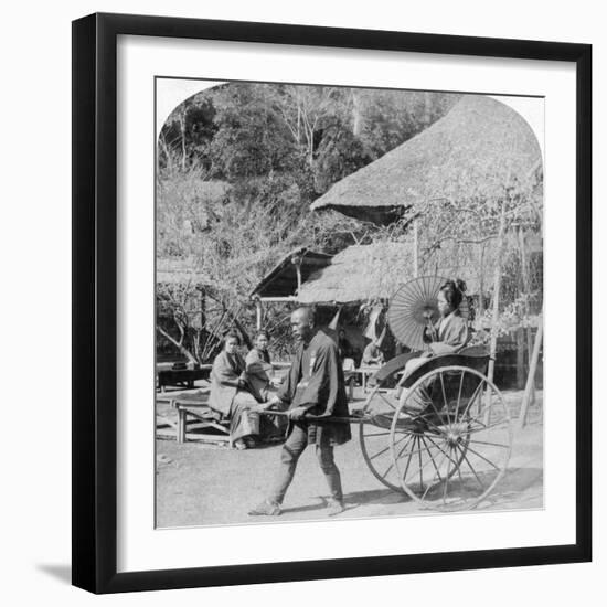 A Morning Ride in a Jinrikisha (Ricksha), Sugita, Japan, 1896-Underwood & Underwood-Framed Photographic Print