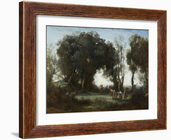 A Morning. the Dance of the Nymphs, 1850-Jean-Baptiste-Camille Corot-Framed Giclee Print