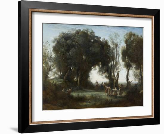 A Morning. the Dance of the Nymphs, 1850-Jean-Baptiste-Camille Corot-Framed Giclee Print