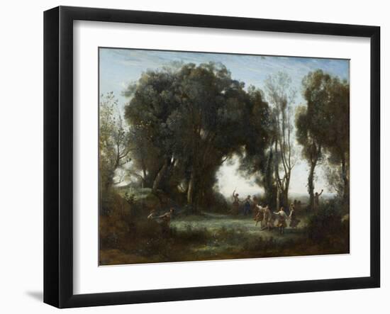 A Morning. the Dance of the Nymphs, 1850-Jean-Baptiste-Camille Corot-Framed Giclee Print