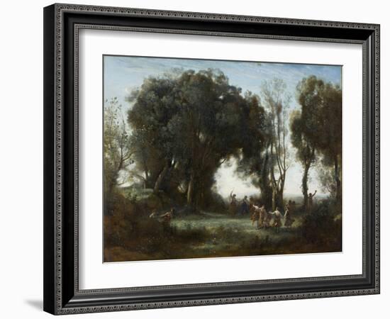 A Morning. the Dance of the Nymphs, 1850-Jean-Baptiste-Camille Corot-Framed Giclee Print