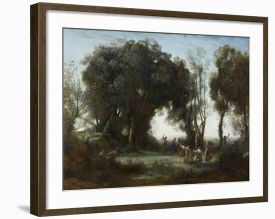 A Morning. the Dance of the Nymphs, 1850-Jean-Baptiste-Camille Corot-Framed Giclee Print