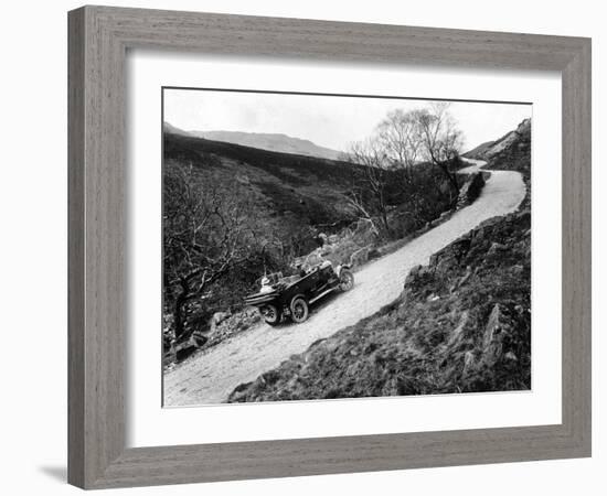 A Morris Oxford Climbing a Steep Hill in the Lake District, Cumbria, (C1920s)-null-Framed Photographic Print