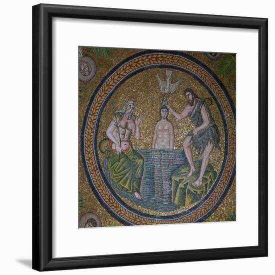 A mosaic of the baptism of Christ, 5th century-Unknown-Framed Giclee Print