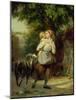 A Mother and Child with a Goat-Fritz Zuber-Buhler-Mounted Giclee Print