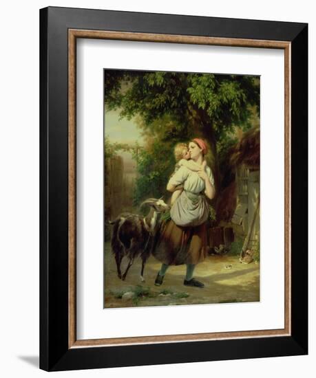 A Mother and Child with a Goat-Fritz Zuber-Buhler-Framed Giclee Print