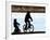 A Mother and Son are Silhouetted as They Ride Along the Schuylkill River-null-Framed Photographic Print