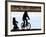 A Mother and Son are Silhouetted as They Ride Along the Schuylkill River-null-Framed Photographic Print