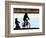 A Mother and Son are Silhouetted as They Ride Along the Schuylkill River-null-Framed Photographic Print