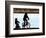 A Mother and Son are Silhouetted as They Ride Along the Schuylkill River-null-Framed Photographic Print