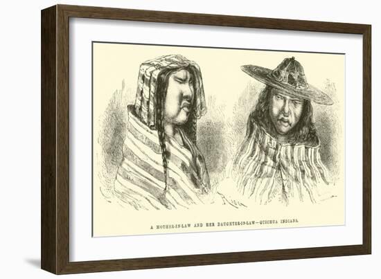 A Mother-In-Law and Her Daughter-In-Law, Quichua Indians-Édouard Riou-Framed Giclee Print