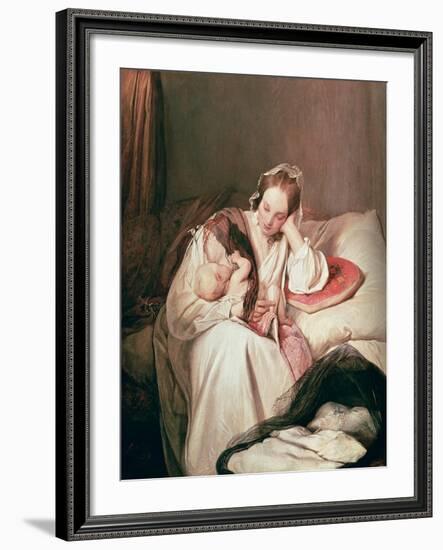 A Mother's Love, 1839-Josef Danhauser-Framed Giclee Print