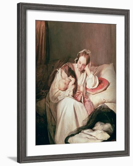 A Mother's Love, 1839-Josef Danhauser-Framed Giclee Print