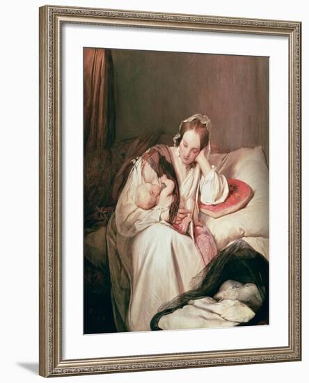 A Mother's Love, 1839-Josef Danhauser-Framed Giclee Print