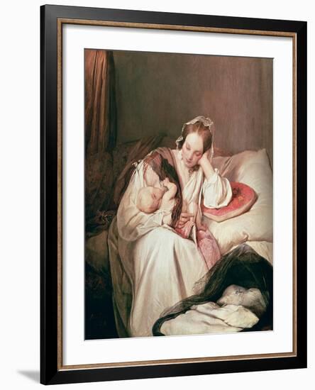 A Mother's Love, 1839-Josef Danhauser-Framed Giclee Print