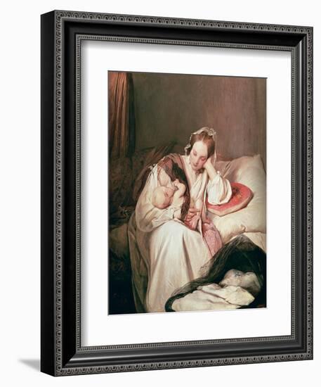 A Mother's Love, 1839-Josef Danhauser-Framed Giclee Print