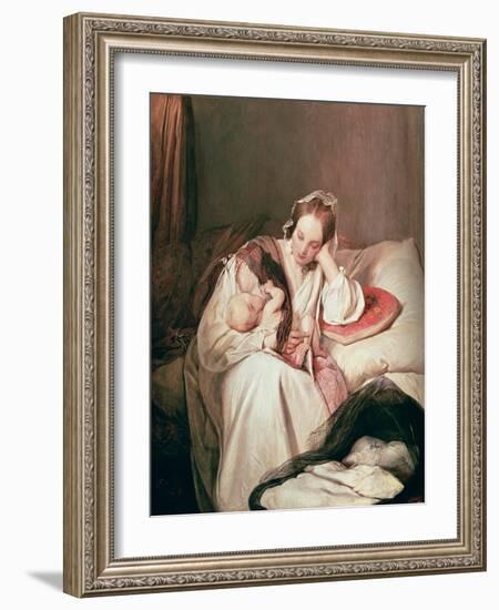 A Mother's Love, 1839-Josef Danhauser-Framed Giclee Print