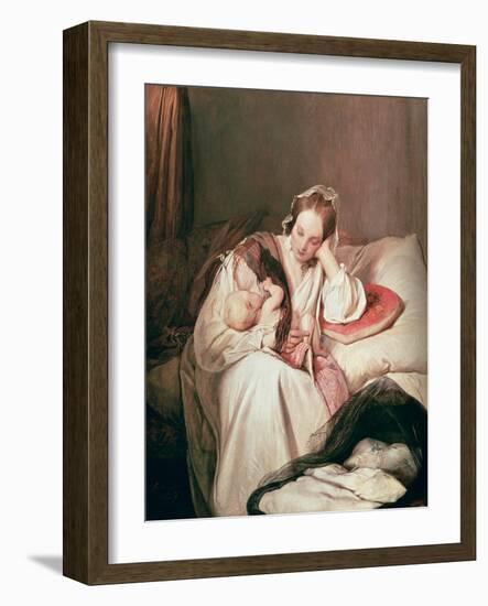 A Mother's Love, 1839-Josef Danhauser-Framed Giclee Print