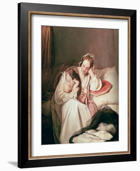 A Mother's Love, 1839-Josef Danhauser-Framed Giclee Print