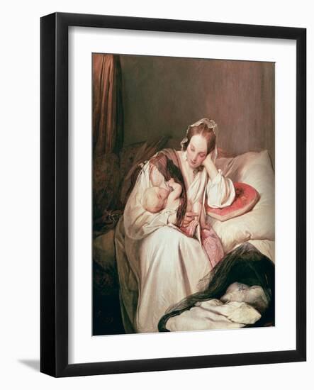 A Mother's Love, 1839-Josef Danhauser-Framed Giclee Print