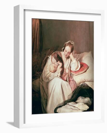 A Mother's Love, 1839-Josef Danhauser-Framed Giclee Print