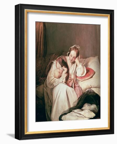 A Mother's Love, 1839-Josef Danhauser-Framed Giclee Print