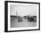 A Motorcycle and Sidecar Passing a Car and Cyclist on the Road-null-Framed Photographic Print