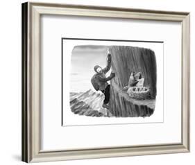 A mountain climber spies an eagle feeding her chicks an order of McDonald'? - New Yorker Cartoon-Harry Bliss-Framed Premium Giclee Print