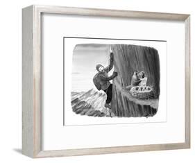 A mountain climber spies an eagle feeding her chicks an order of McDonald'? - New Yorker Cartoon-Harry Bliss-Framed Premium Giclee Print