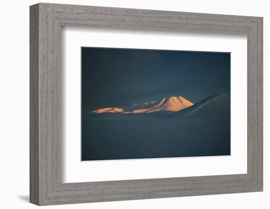 A Mountain Lit by Sunrise in Vatnajokull National Park in Northern Iceland-Alex Saberi-Framed Photographic Print