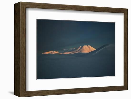 A Mountain Lit by Sunrise in Vatnajokull National Park in Northern Iceland-Alex Saberi-Framed Photographic Print