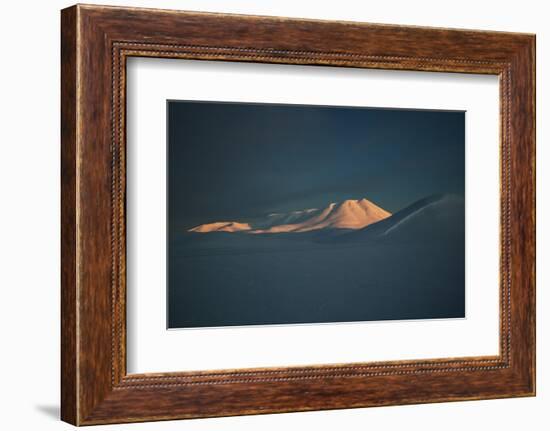 A Mountain Lit by Sunrise in Vatnajokull National Park in Northern Iceland-Alex Saberi-Framed Photographic Print