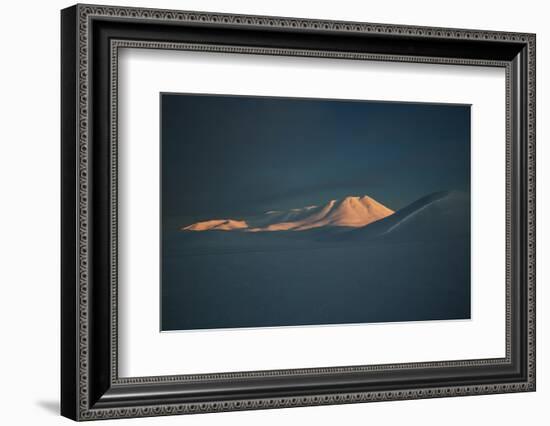 A Mountain Lit by Sunrise in Vatnajokull National Park in Northern Iceland-Alex Saberi-Framed Photographic Print