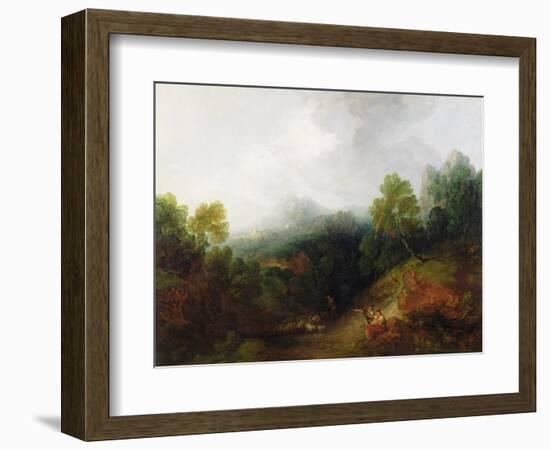 A Mountain Valley with Rustic Figures, C.1773-7-Thomas Gainsborough-Framed Giclee Print