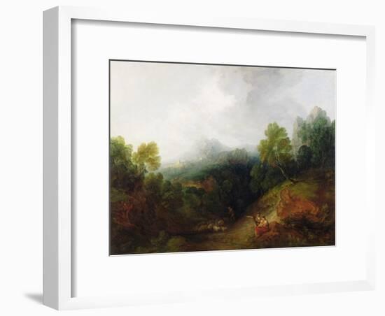 A Mountain Valley with Rustic Figures, C.1773-7-Thomas Gainsborough-Framed Giclee Print