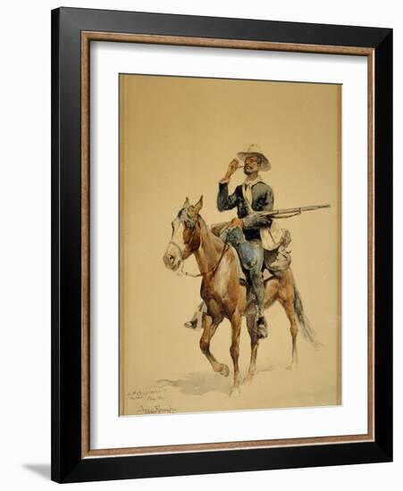 A Mounted Infantryman, 1890-Frederic Remington-Framed Giclee Print