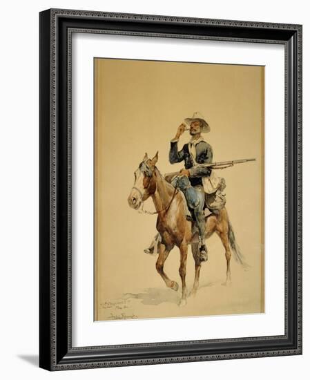 A Mounted Infantryman, 1890-Frederic Remington-Framed Giclee Print