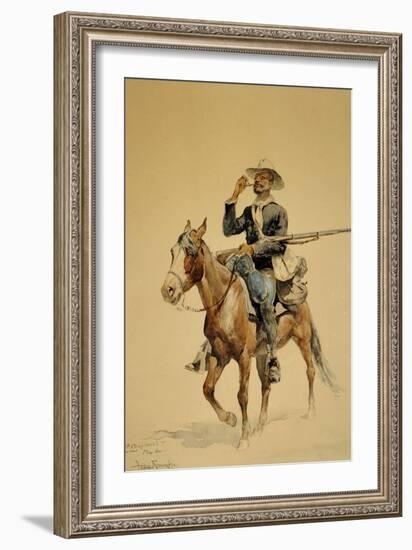 A Mounted Infantryman, 1890-Frederic Sackrider Remington-Framed Giclee Print