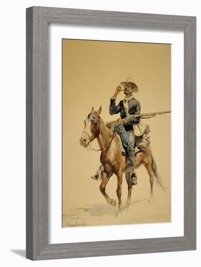 A Mounted Infantryman, 1890-Frederic Sackrider Remington-Framed Giclee Print