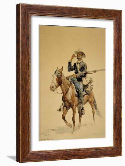 A Mounted Infantryman, 1890-Frederic Sackrider Remington-Framed Giclee Print