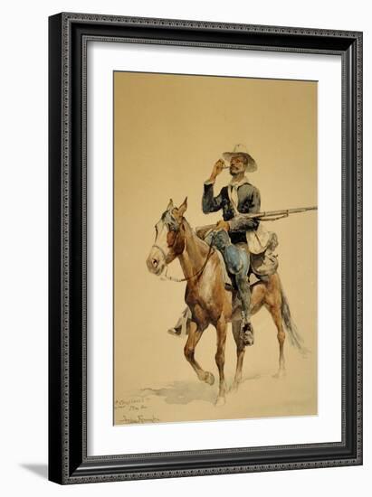 A Mounted Infantryman, 1890-Frederic Sackrider Remington-Framed Giclee Print