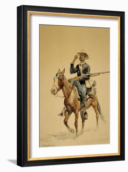 A Mounted Infantryman, 1890-Frederic Sackrider Remington-Framed Giclee Print